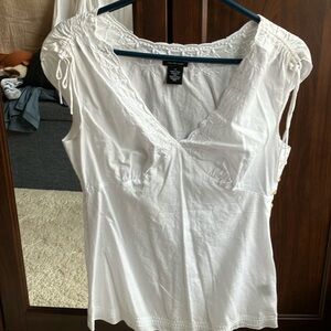 Calvin Klein - White Sleeveless boho style top.